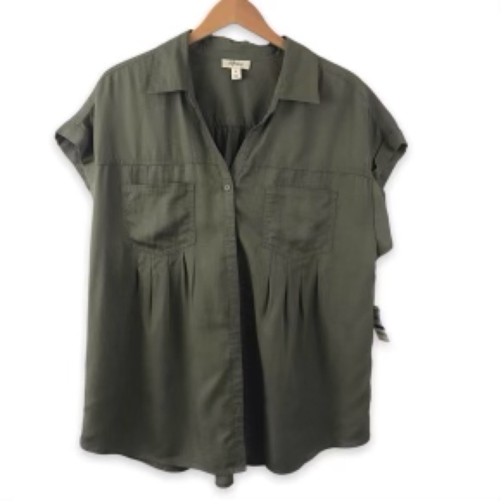 Style & Co Womenś   Olive  Sprig Blouse Size Small